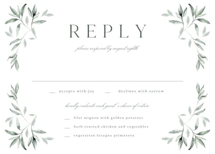Simple ivy and sage - rsvp card