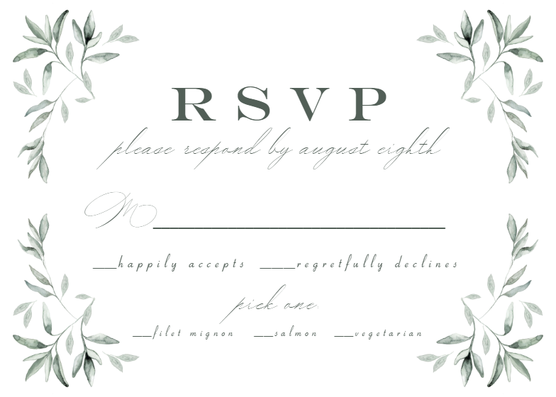 Simple Ivy and Sage - Wedding Invitation Template | Greetings Island