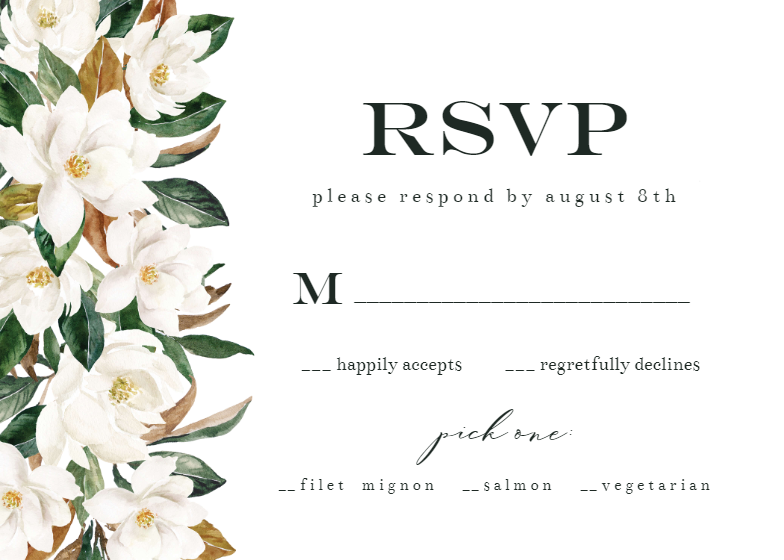 Simple Magnolia - Wedding Invitation Template | Greetings Island