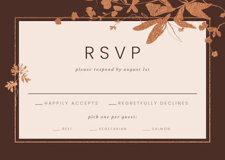 Sketched botany - rsvp card
