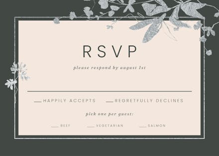 Sketched botany - rsvp card