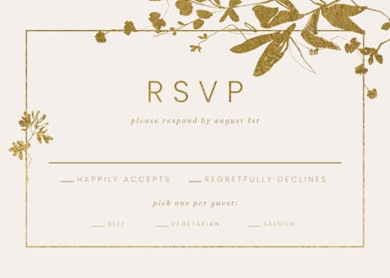 Sketched botany - rsvp card
