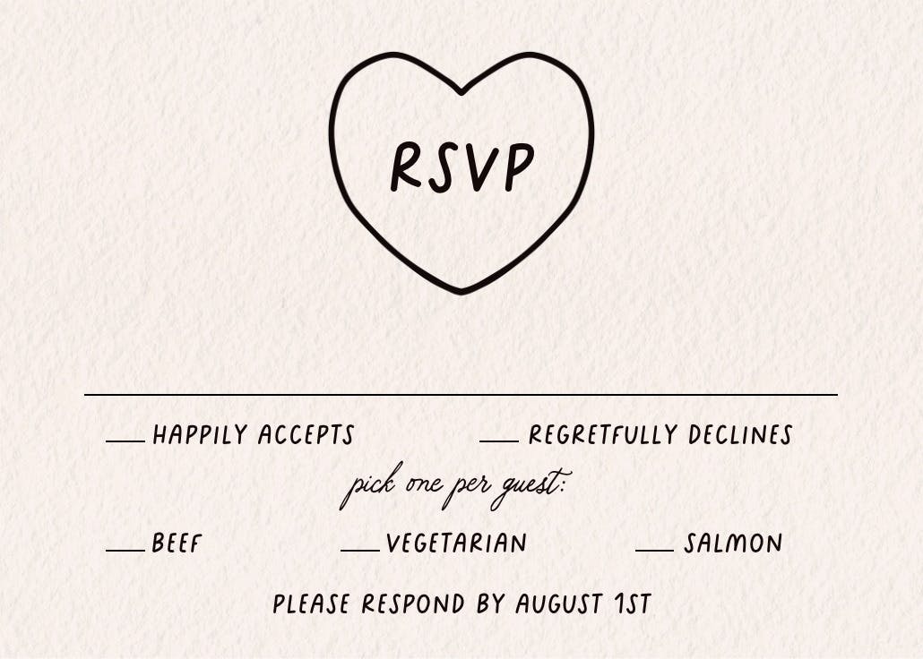 Sketching love - rsvp card