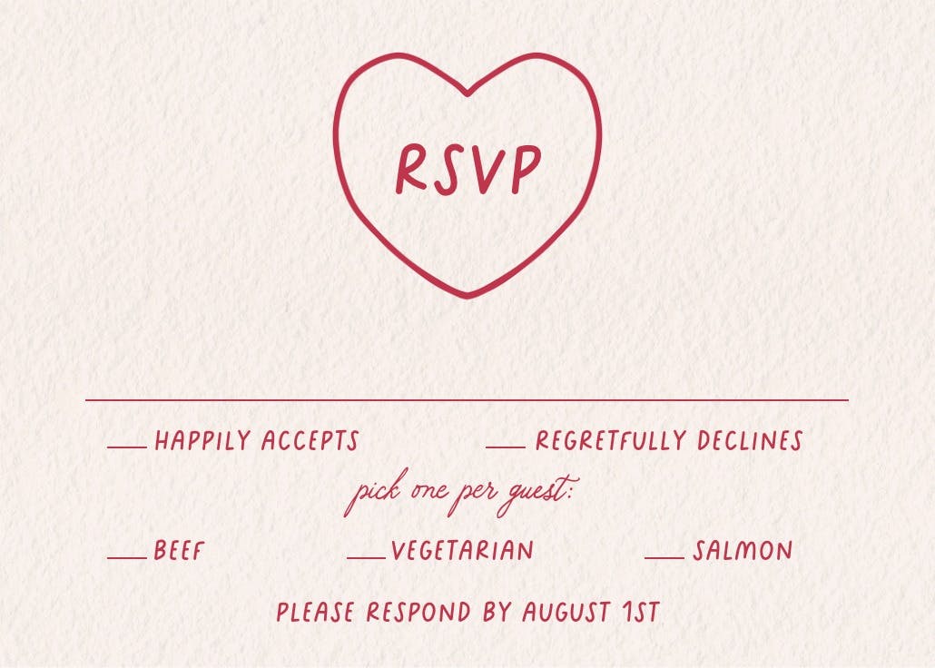 Sketching love - rsvp card
