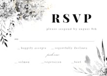 Smokey flowers - rsvp card