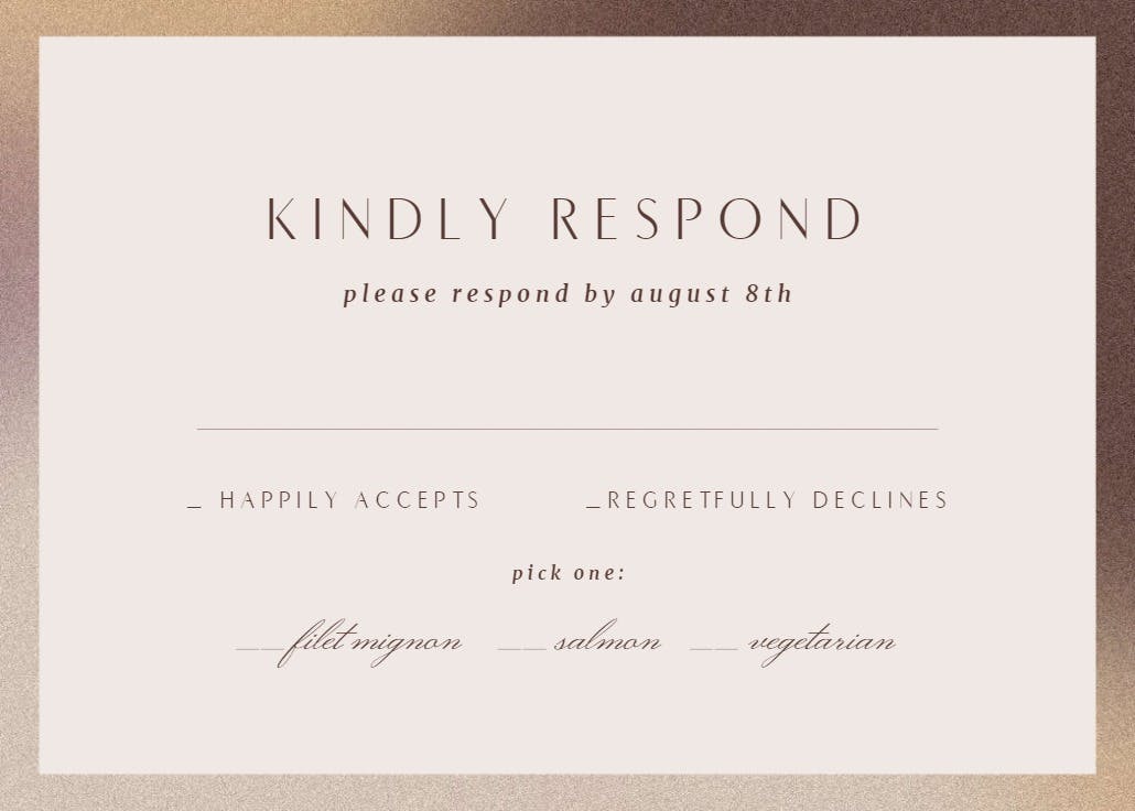 So golden - rsvp card