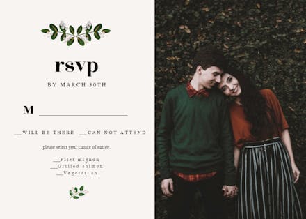 Soft Botanical - RSVP card