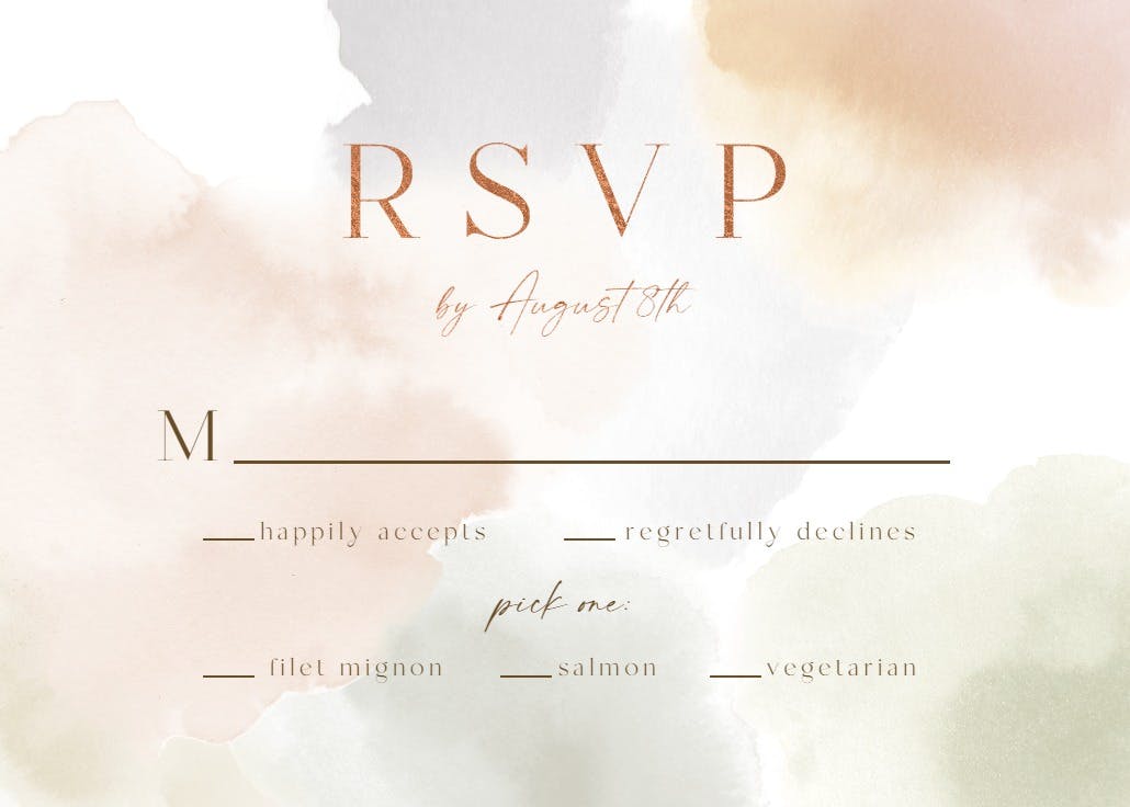 Soft colors - rsvp card