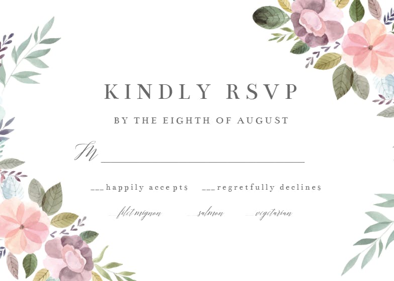 Soft Floral - RSVP Card Template (Free) | Greetings Island