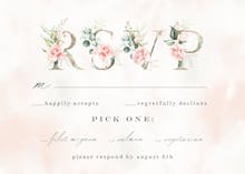 Soft Roses - RSVP card