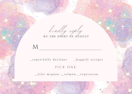 Sparkly night - rsvp card