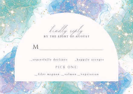 Sparkly night - rsvp card