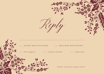 Sprig sprays - rsvp card
