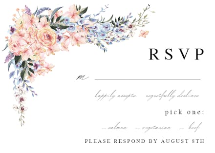 Spring Dusty Frame - RSVP Card Template (Free) | Greetings Island