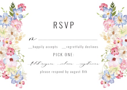 Monets Garden - RSVP card Template (Free) | Greetings Island