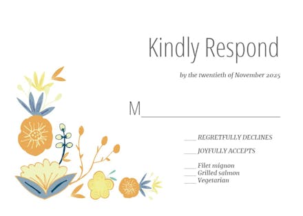 Spring flowers - rsvp card