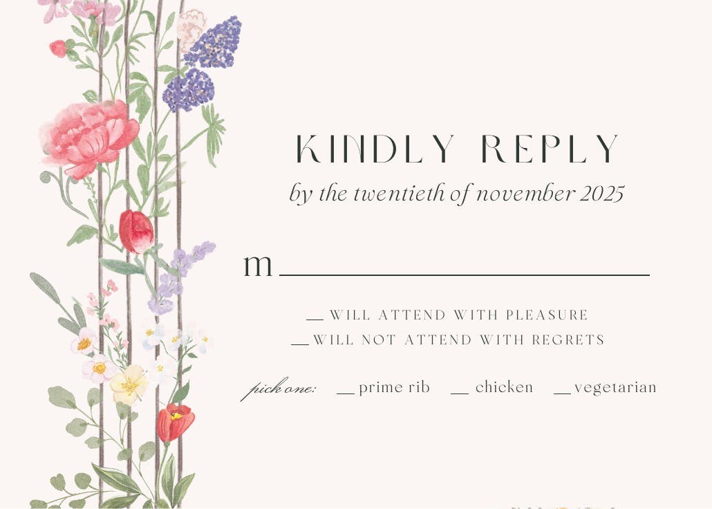Spring gate of love - rsvp card
