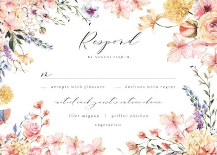 Spring warming flowers - rsvp card