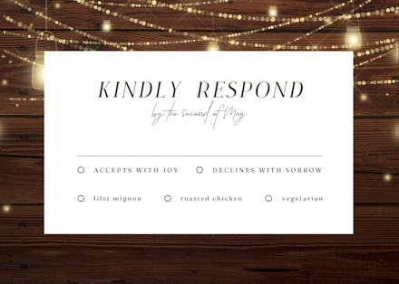 Strings of lights - rsvp card