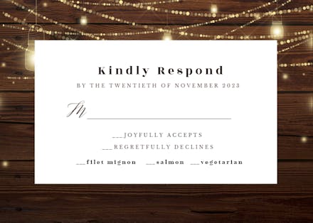 Strings of lights - RSVP card
