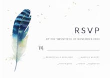 Striped feather - RSVP card