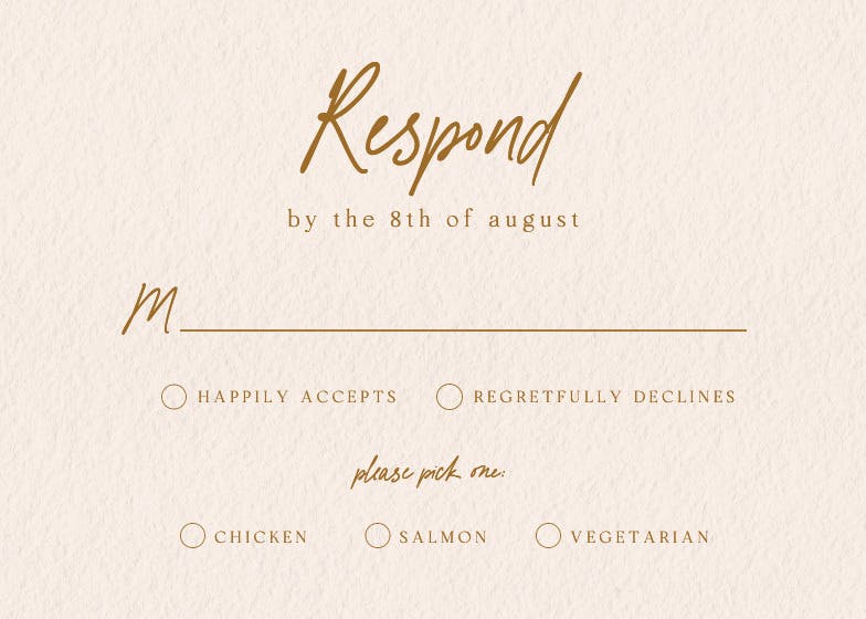 Structured typography - rsvp card