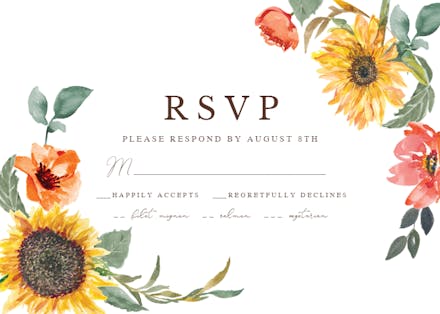 Sunflower border - rsvp card