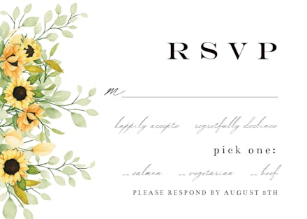 Sunflower Frame - RSVP card