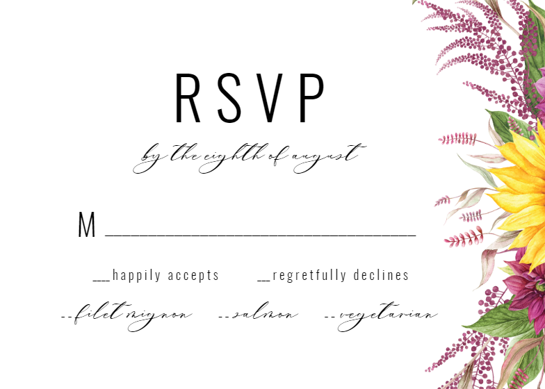 Contemporary Cascade - RSVP card Template (Free) | Greetings Island