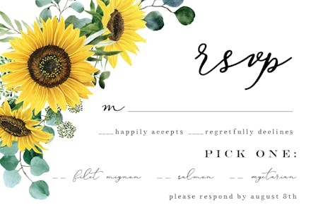 Sunny day - rsvp card