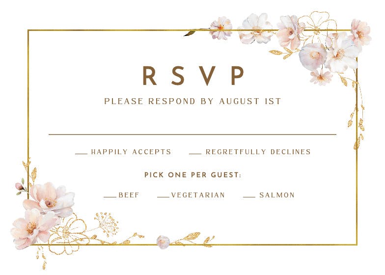 Surrounded by blooms - rsvp card