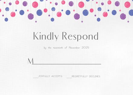 Suspended circles - rsvp card