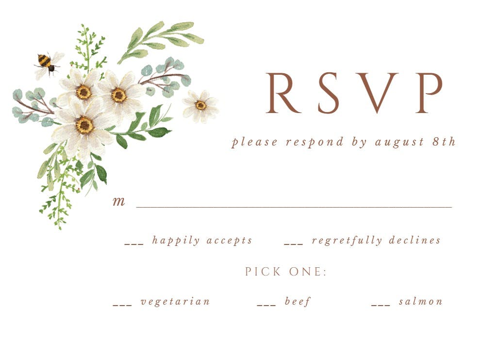 Sweeter together - rsvp card