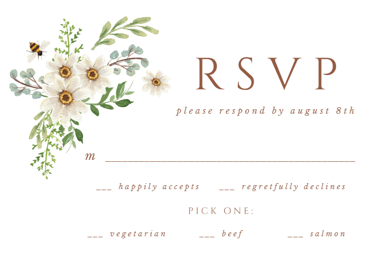 Sweeter Together - RSVP card Template (Free) | Greetings Island