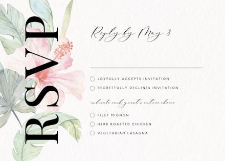 Tahitian dream - rsvp card