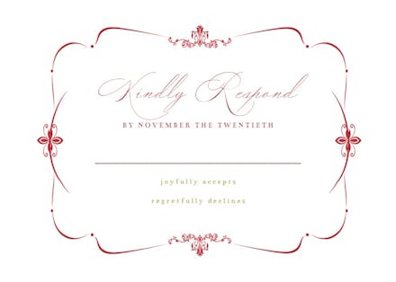 Tasteful tapestry - rsvp card
