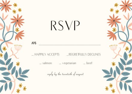 Terracotta Blossom (By Meghann Rader) - RSVP Card Template (Free ...