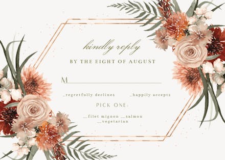 Terracotta frame - rsvp card