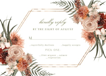 Terracotta frame - rsvp card