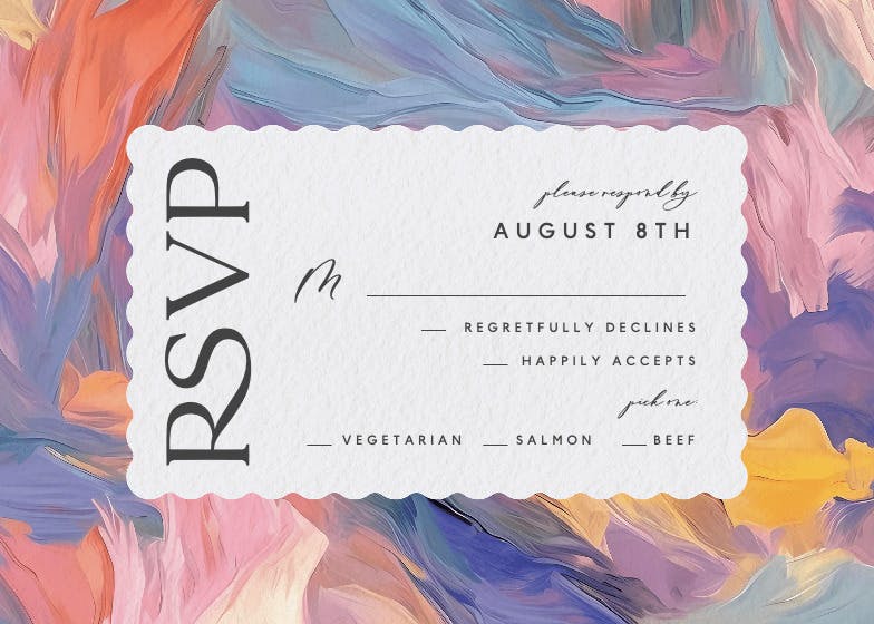 Textured pastel -  tarjeta de confirmación de asistencia a eventos