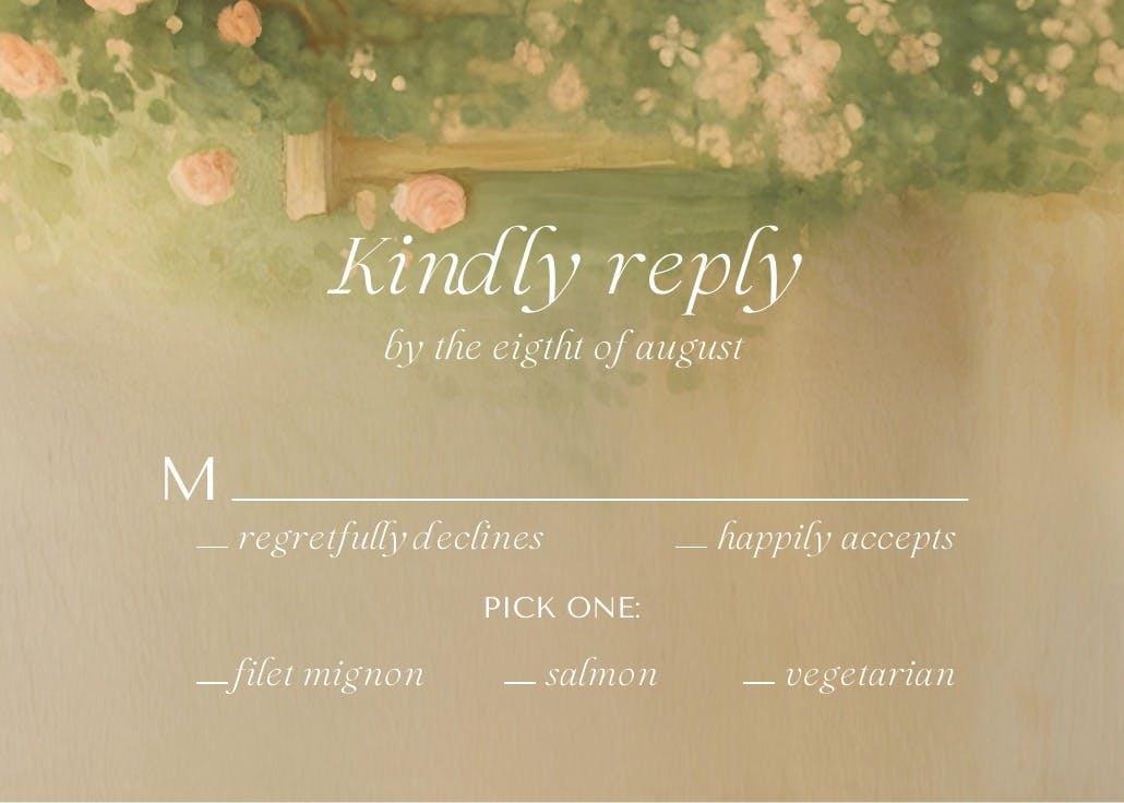 The promise of us - rsvp card