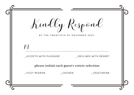 The wedding - rsvp card