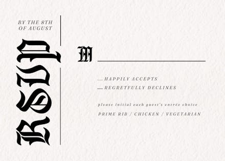 This just in - rsvp card