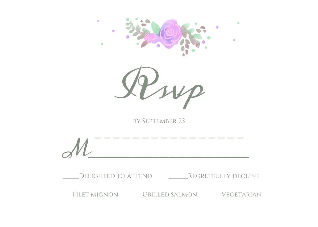Tiered wedding cake - rsvp card