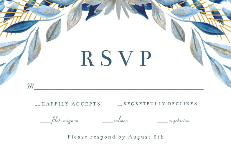 Touch of gold frame - rsvp card