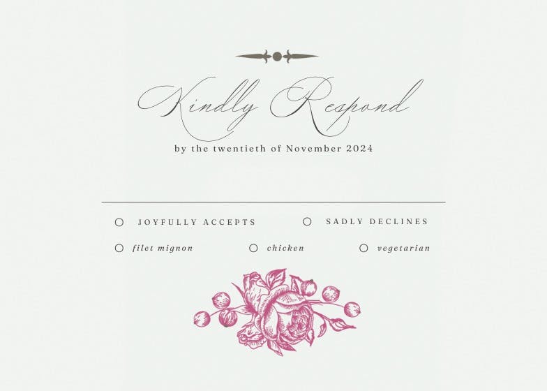 Touch of rose -  tarjeta de confirmación de asistencia a eventos