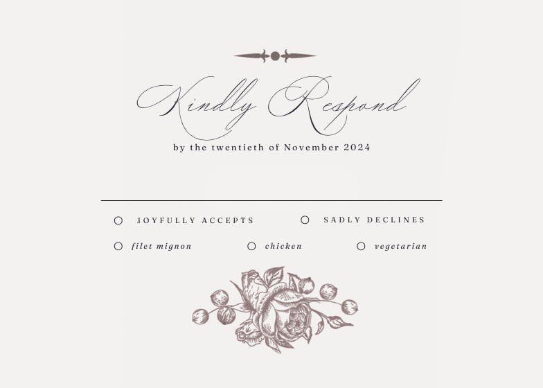Touch of rose - rsvp card