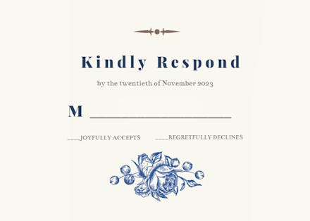 Touch of Rose - RSVP card