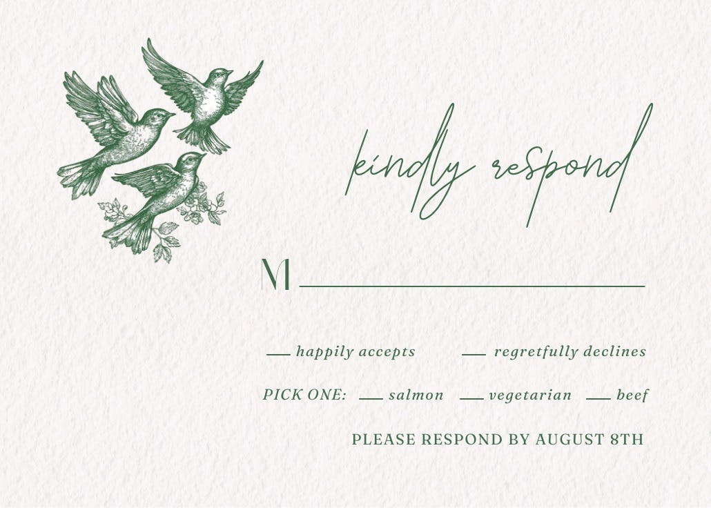 Traditional border - rsvp card