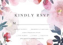 Transparent flowers - rsvp card